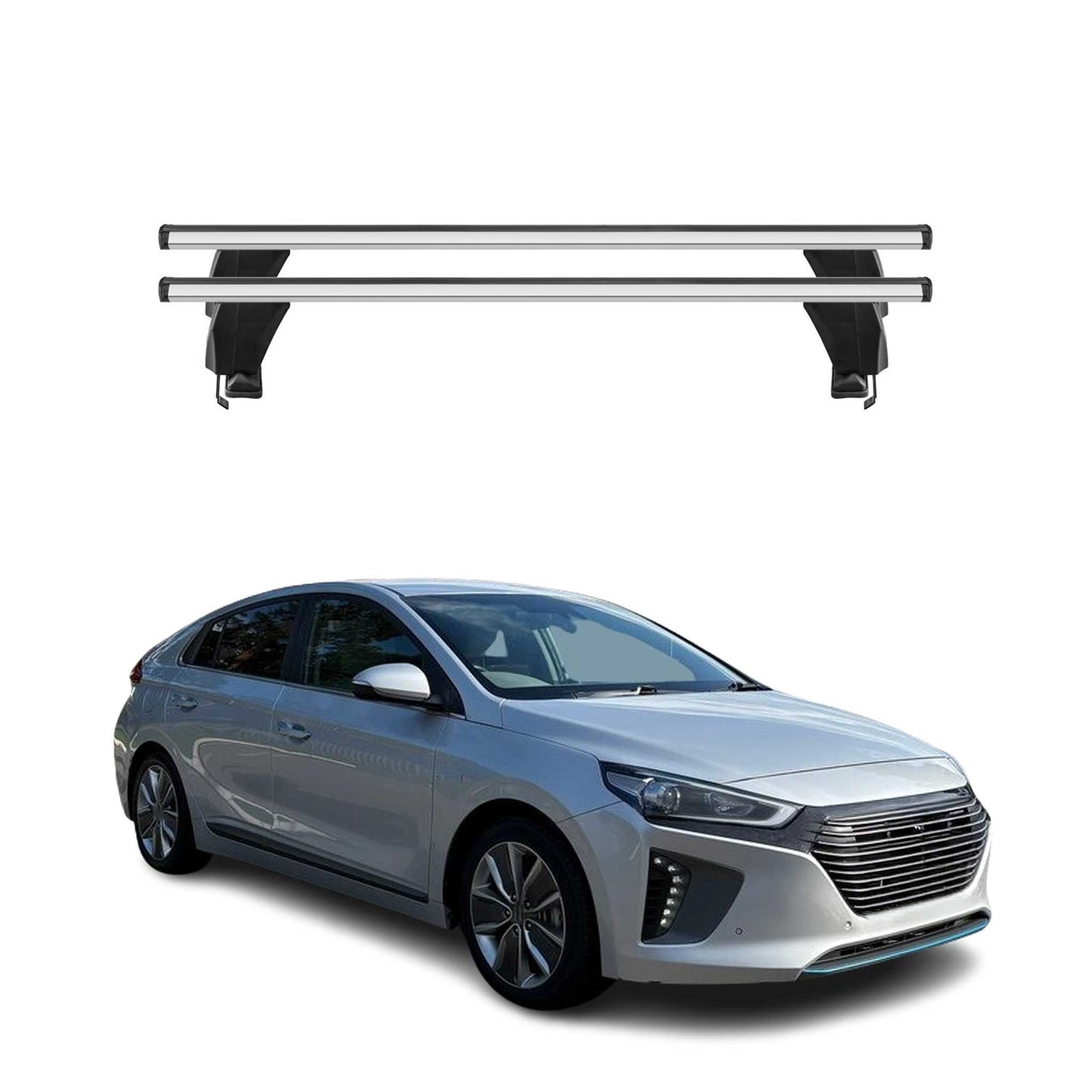 Menabo Dachträger Grundtäger für Hyundai Ioniq 2017-2022 50kg Alu Silber 2 tlg