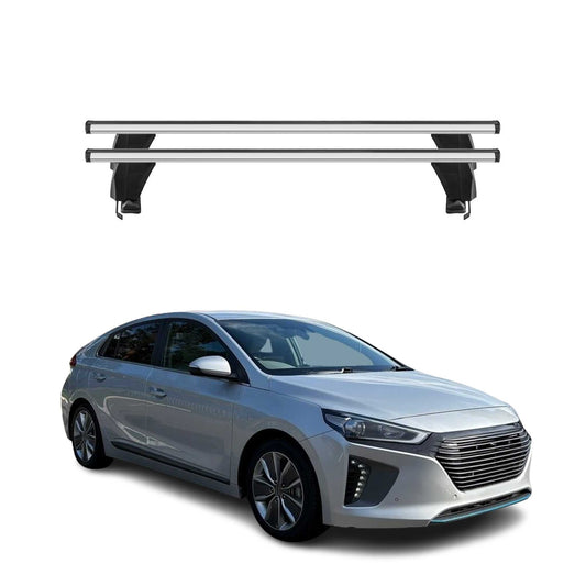 Menabo Dachträger Grundtäger für Hyundai Ioniq 2017-2022 50kg Alu Silber 2 tlg