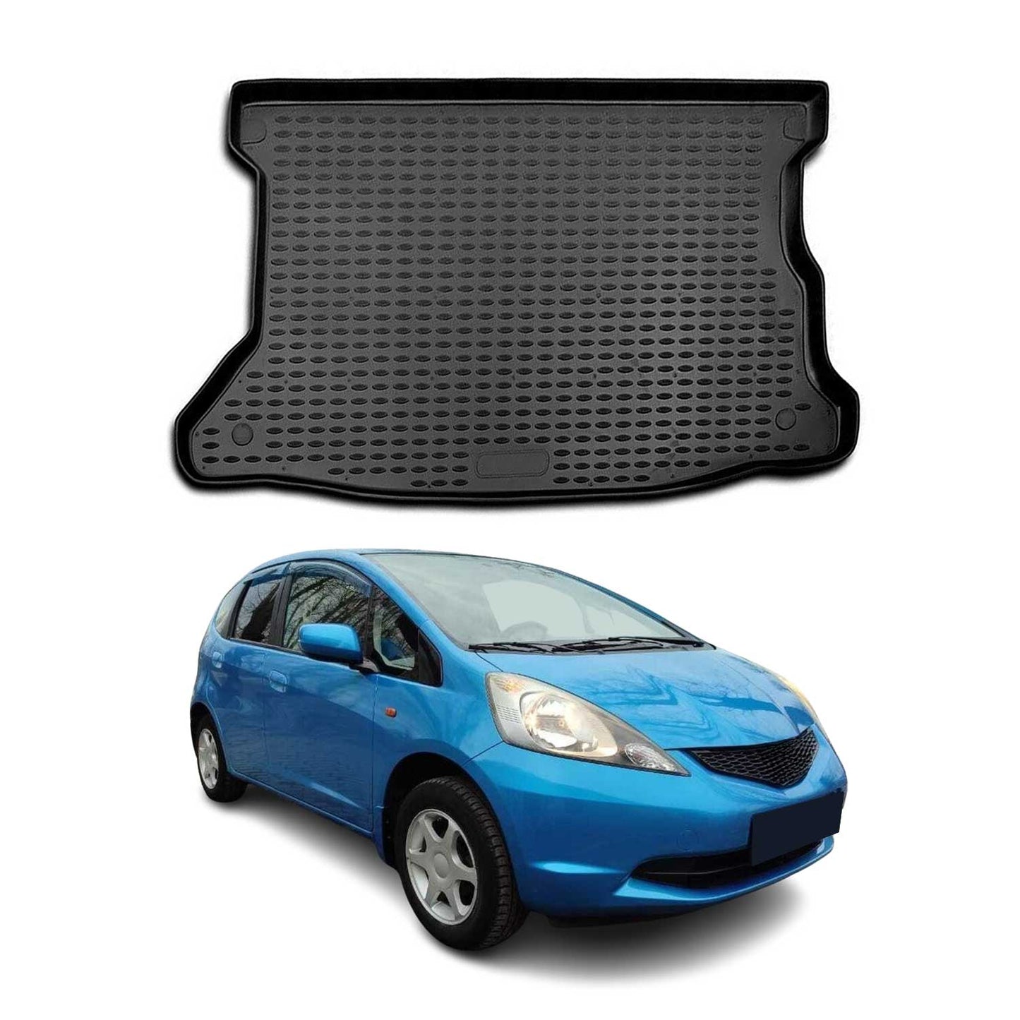 Kofferraummatte Kofferraumwanne für Honda Jazz 2007-2008 Gummi TPE Schwarz