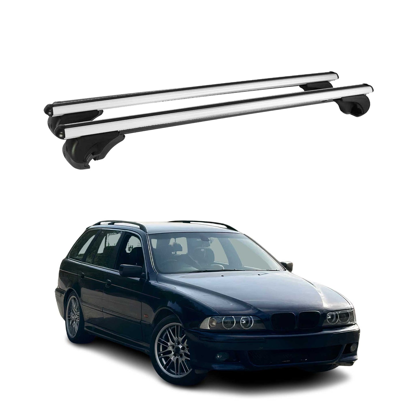 Dachträger Grundtäger für BMW 5er E39 Touring 1997-2004 75kg Silber Alu 2 tlg