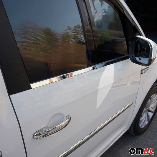 Benzi decorative pentru geamuri pentru VW Caddy 2015-2020, oțel inoxidabil cromat, set 2 piese