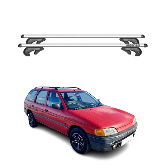 Menabo Dachträger Grundtäger für Ford Escort Kombi 1990-2000 90kg Alu Silber 2x