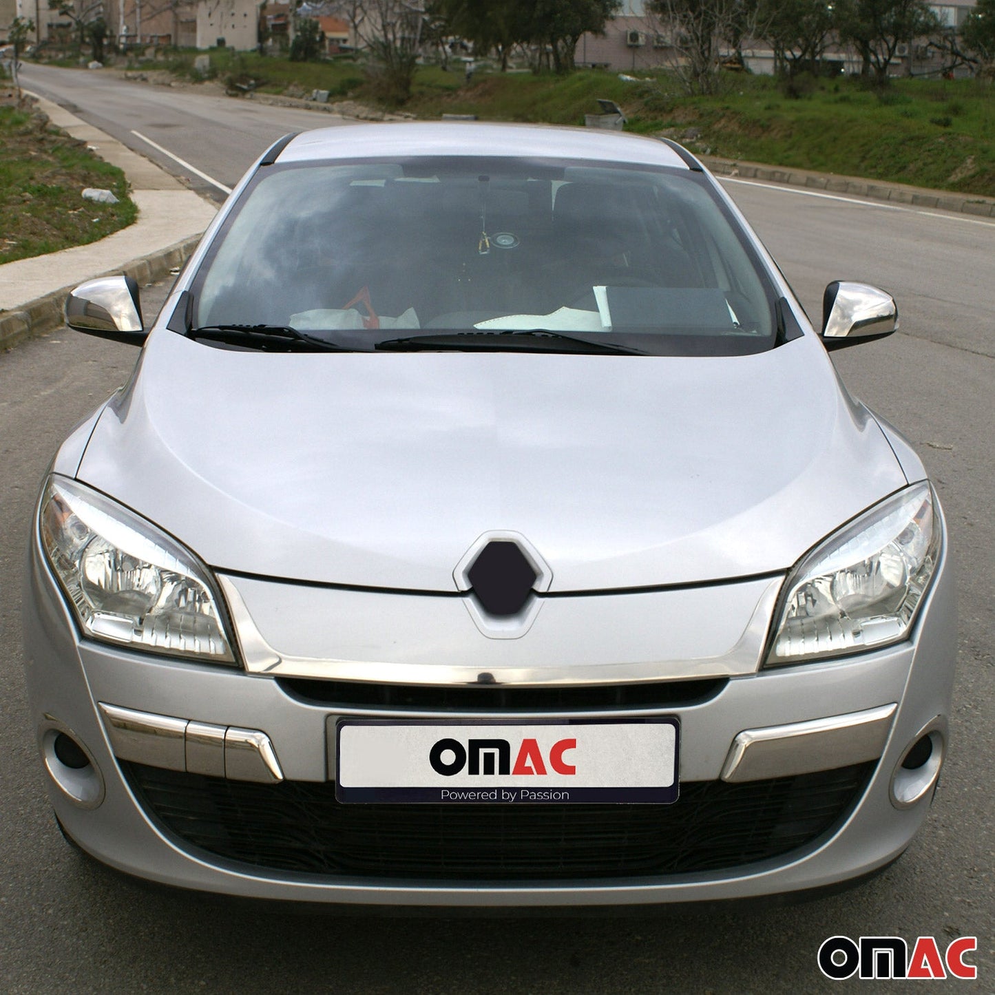 Kühlergrill Leisten Grillleisten für Renault Megane Vordere 2008-2012 Chrom 4x