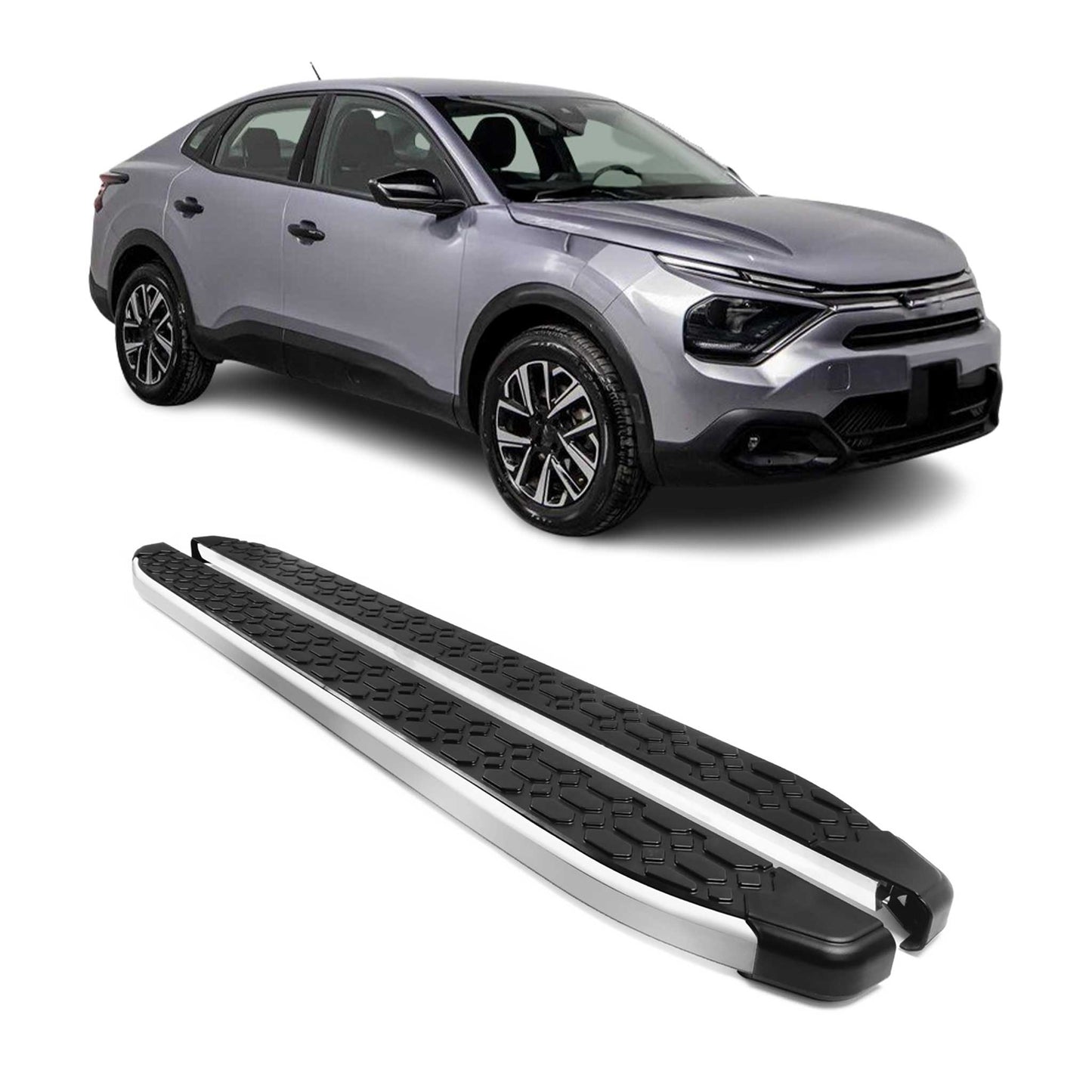 Alu Trittbretter Seitenschweller für Citroen C5 Aircross 2018-2021 Schwarz Grau