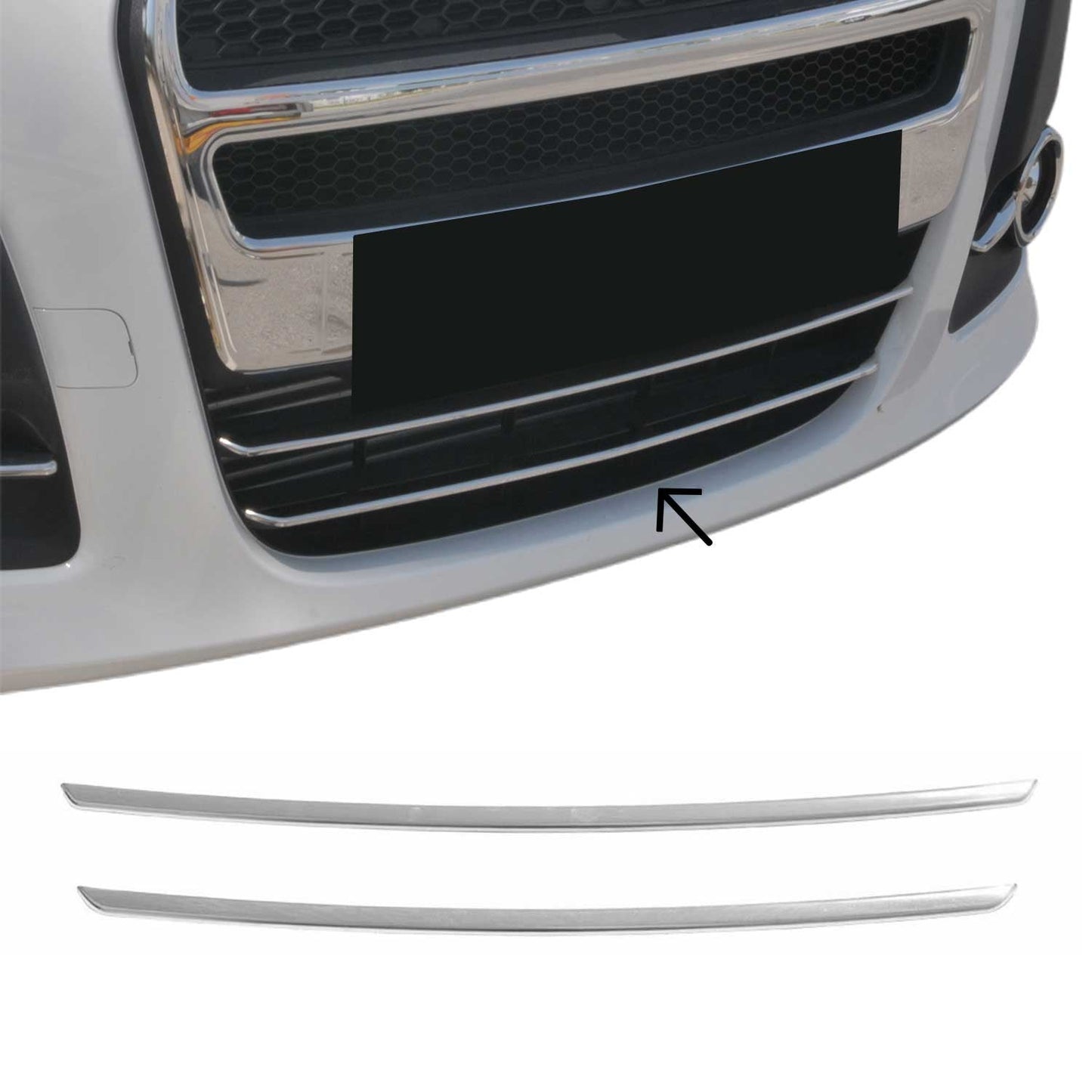 Kühlergrill Leisten Grillleisten für Fiat Doblo 2010-2014 Edelstahl Silber 2tlg