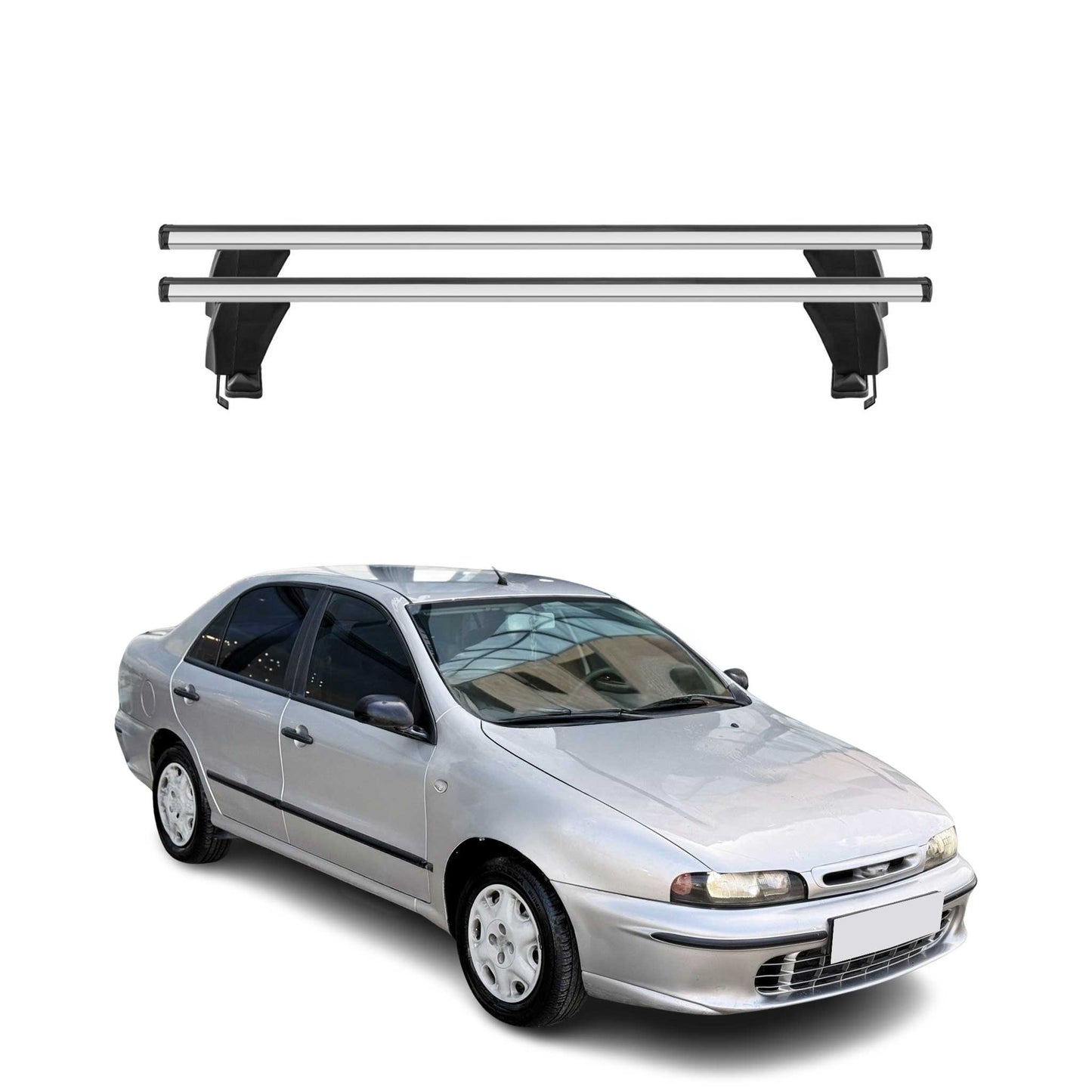 Menabo Dachträger Grundtäger für Fiat Marea 1996-2003 50kg Alu Silber 2 tlg