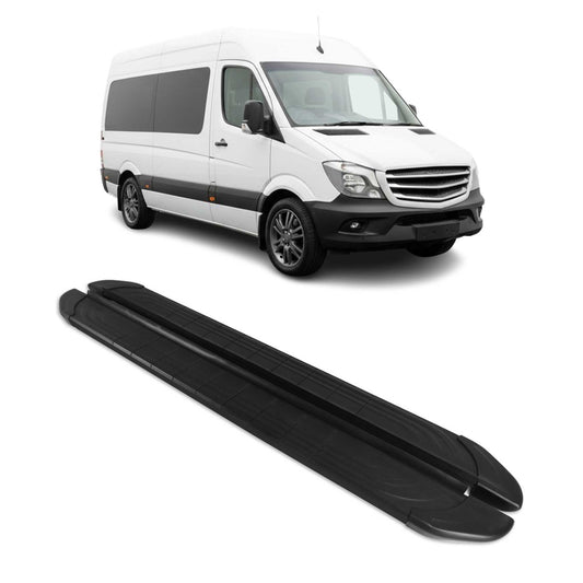 Trittbretter Seitenschweller für Mercedes Sprinter W906 2006-2018 L2 Alu Schwarz