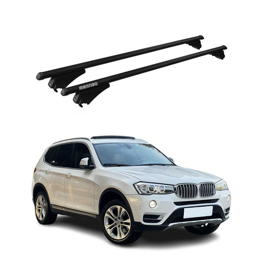 Menabo Dachträger Grundtäger für BMW X3 F25 2010-2017 75kg Alu Schwarz 2 tlg