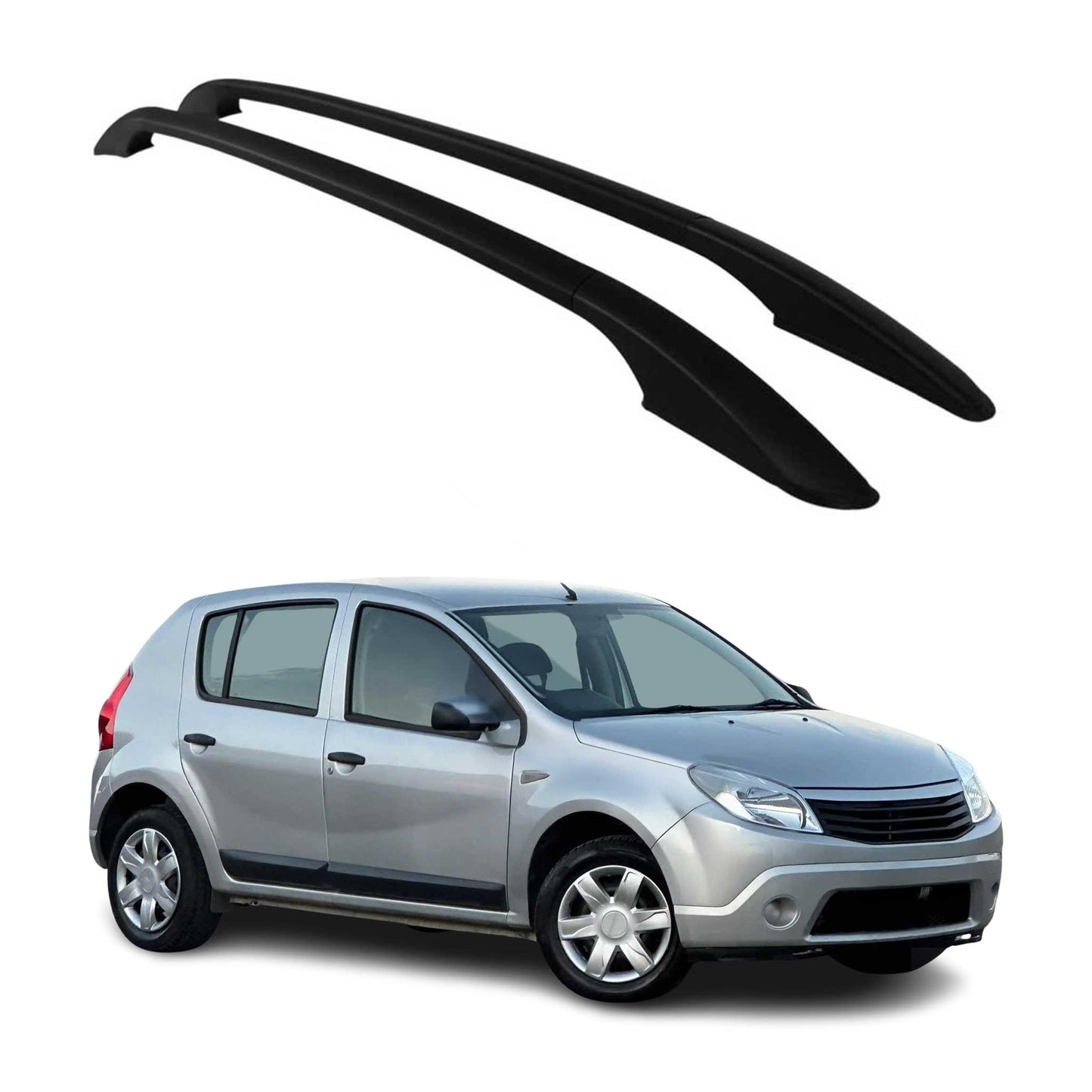 Bare de plafon din aluminiu pentru Dacia Sandero 2008-2012, negre, 2x