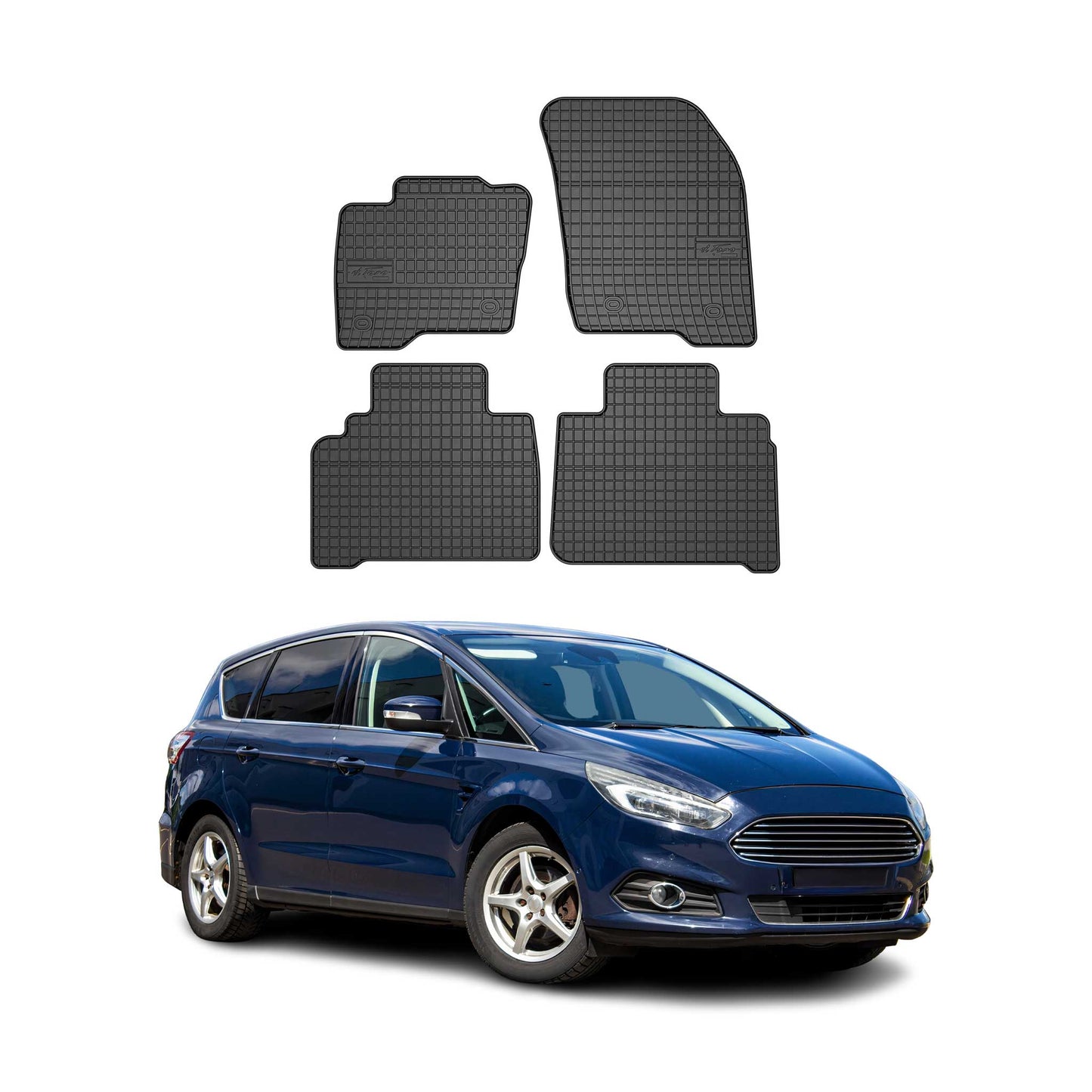 2015-2024 Ford S-Max Fußmatten Gummi Schwarz 4 tlg