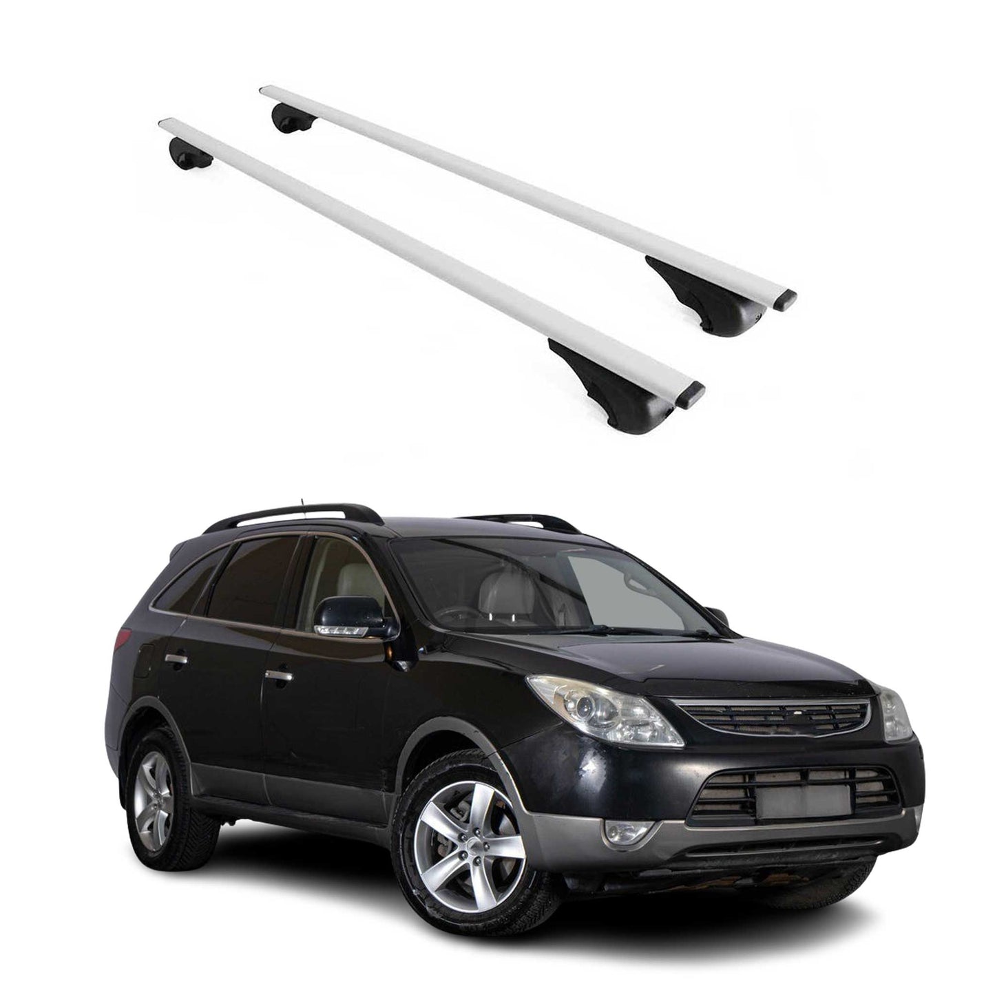 Portbagaj de plafon pentru Hyundai ix55 2007-2015 75kg metal argintiu 2 buc