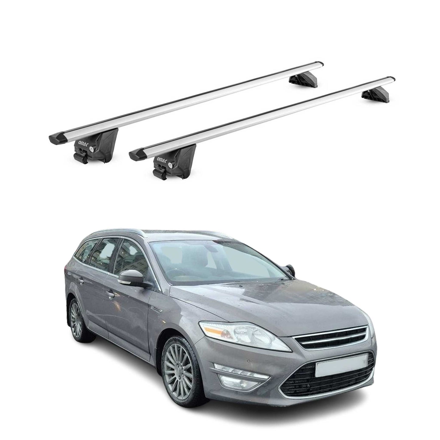 Dachträger Grundtäger für Ford Mondeo Kombi 2014-2022 100kg Alu Silber 2tlg ABE
