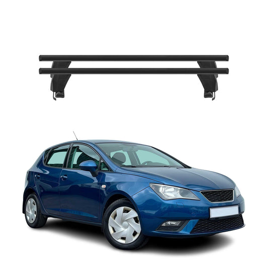 Menabo Dachträger Grundtäger für Seat Ibiza mk4 2008-2017 50kg Alu Schwarz 2tlg