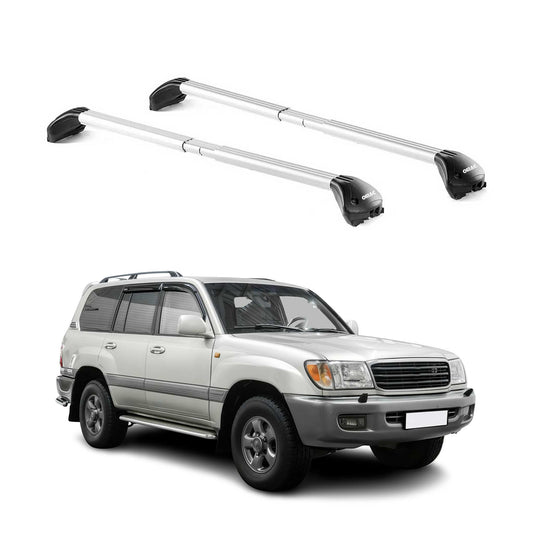 Bară de plafon pentru Toyota Land Cruiser 100 1998-2007 5 uși 100kg aluminiu argintiu 2x ABE