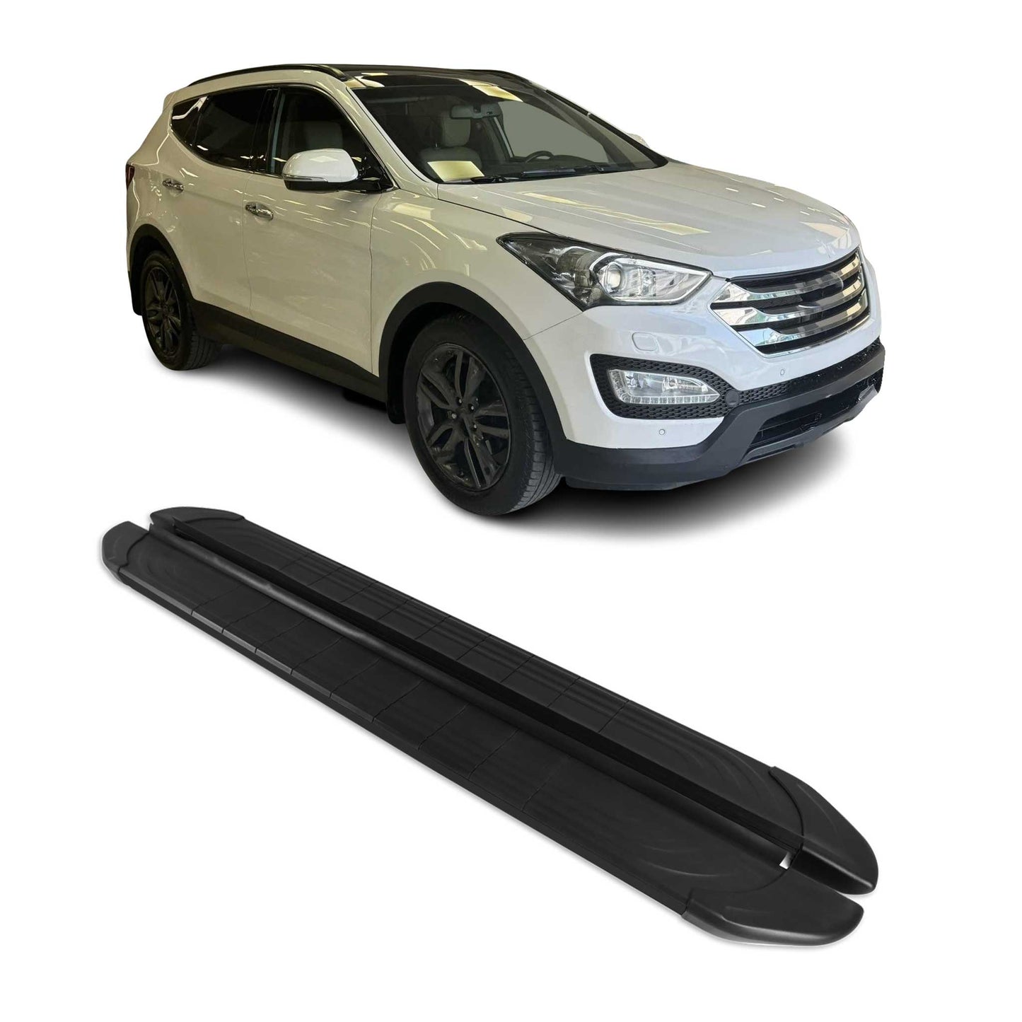 Trittbretter Seitenschweller für Hyundai Santa Fe 2012-2018 Aluminium Schwarz 2x
