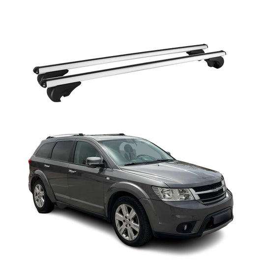 Portbagaj de plafon pentru Fiat Freemont 2011-2016 75kg aluminiu argintiu 2 buc