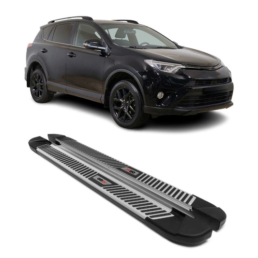 Praguri/praguri laterale pentru Toyota RAV4 Hybrid 2018-2025, aluminiu gri, 2 bucăți