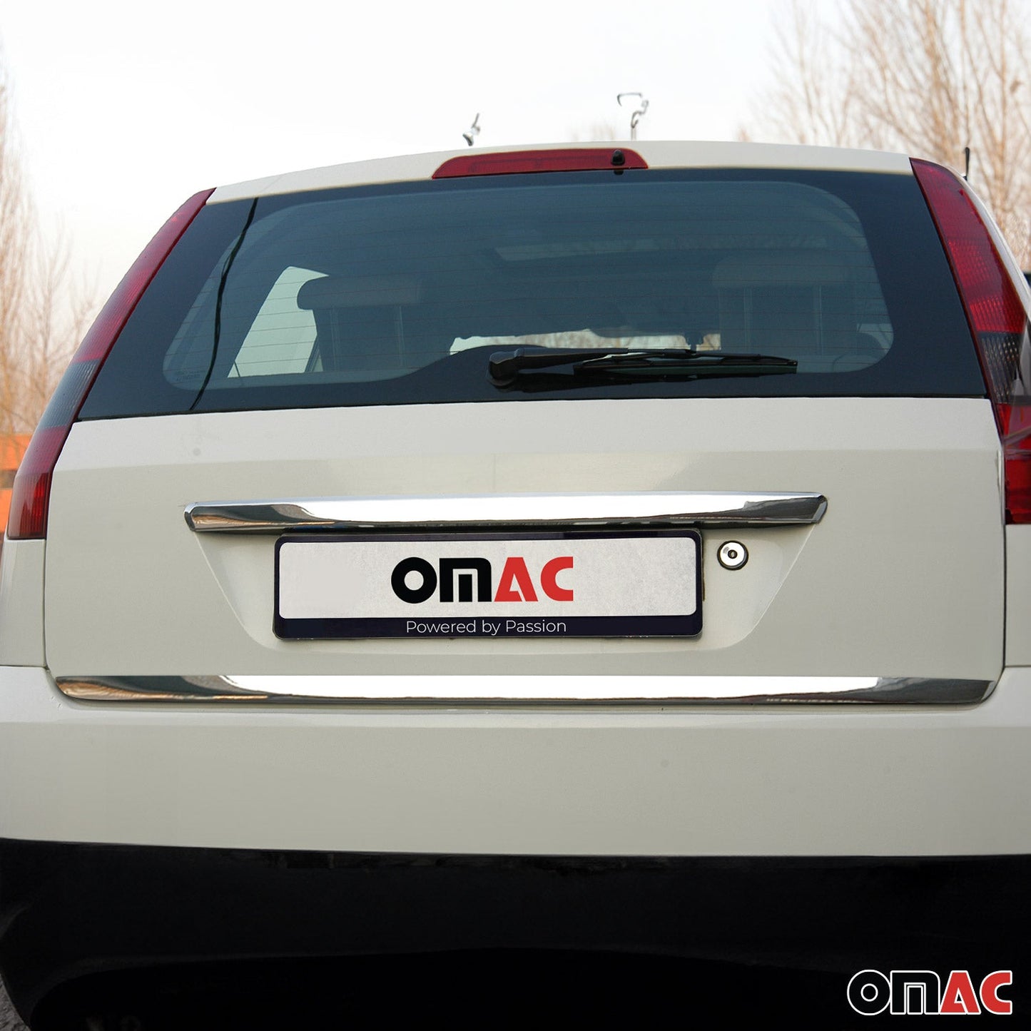 Bandă decorativă portbagaj, bandă decorativă spate pentru Ford Fiesta 2001-2008, partea inferioară din oțel inoxidabil cromat