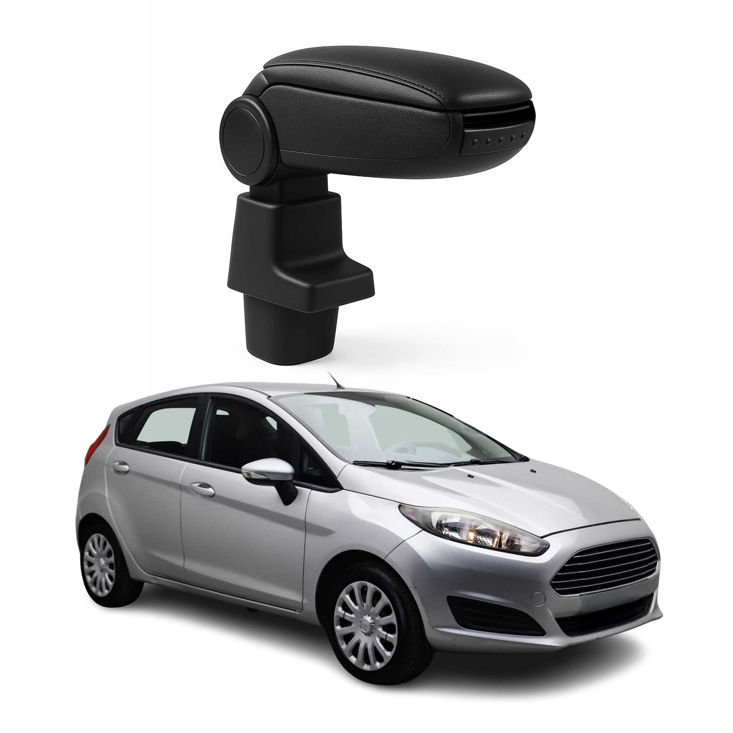 Cotieră centrală pentru Ford Fiesta 6 2008-2017, piele PU, ABS, neagră