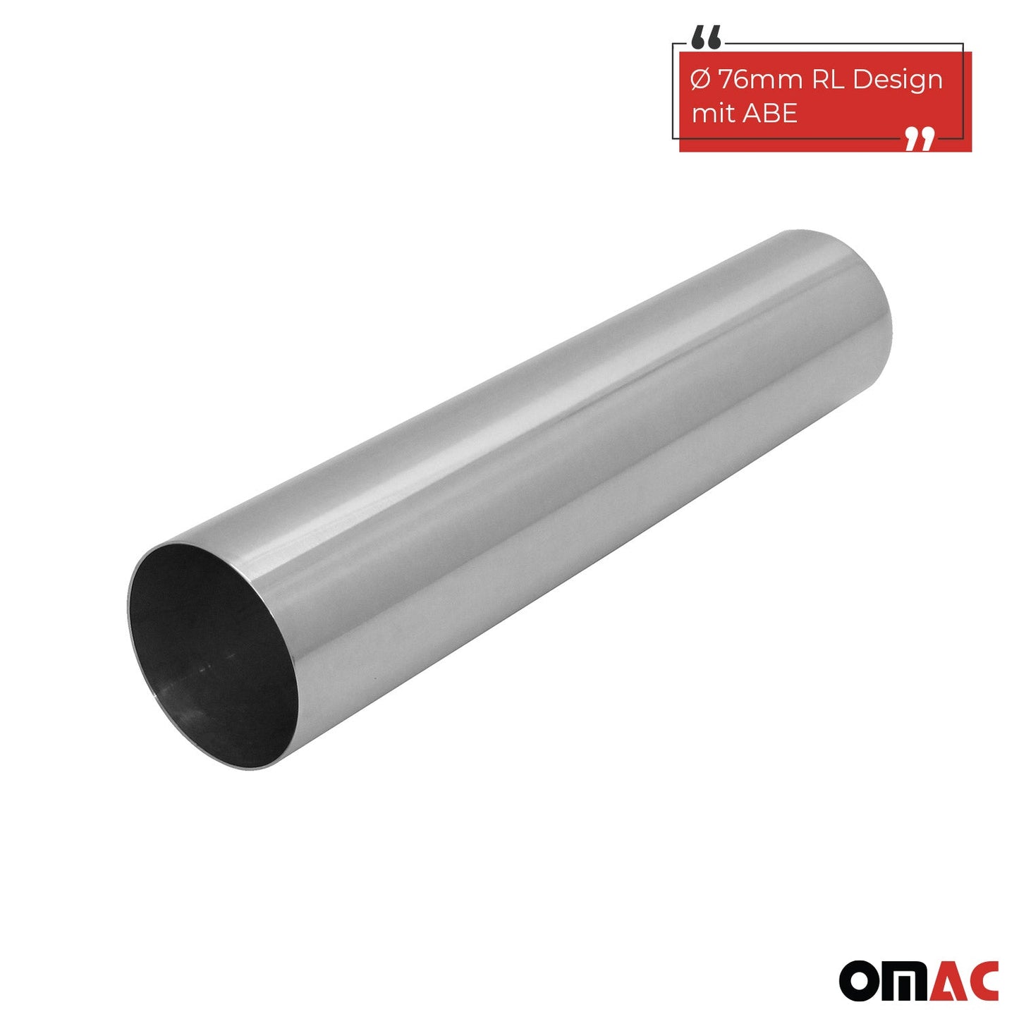 Auspuff Endrohr Edelstahl 1x76mm Gerade RL Design Endschalldämpfer mit ABE