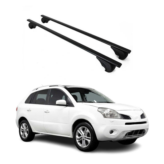 Portbagaj de plafon pentru Renault Koleos mk1 2008-2016 75kg metal negru 2 buc