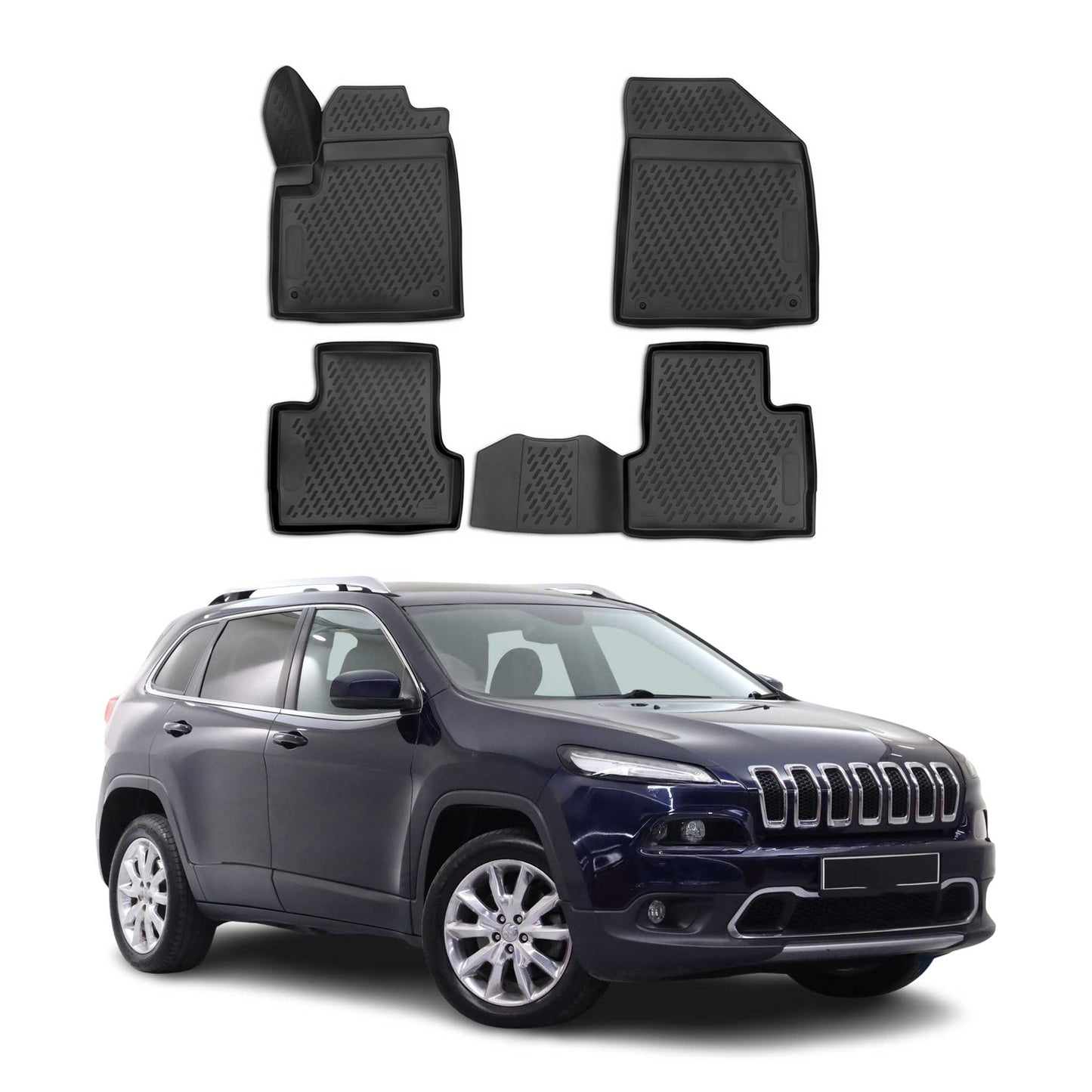 2014-2024 Jeep Cherokee Fußmatten TPE Schwarz 4 tlg