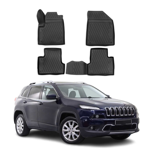 2014-2024 Jeep Cherokee Fußmatten TPE Schwarz 4 tlg