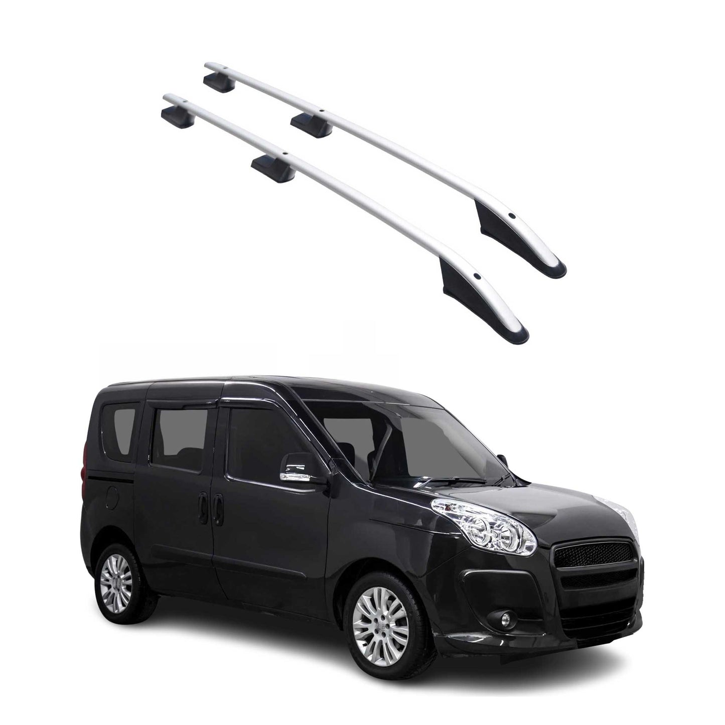 Aluminium Dachreling Querträger für Fiat Doblo 2010-2021 L1 Kurzer Silber 2x