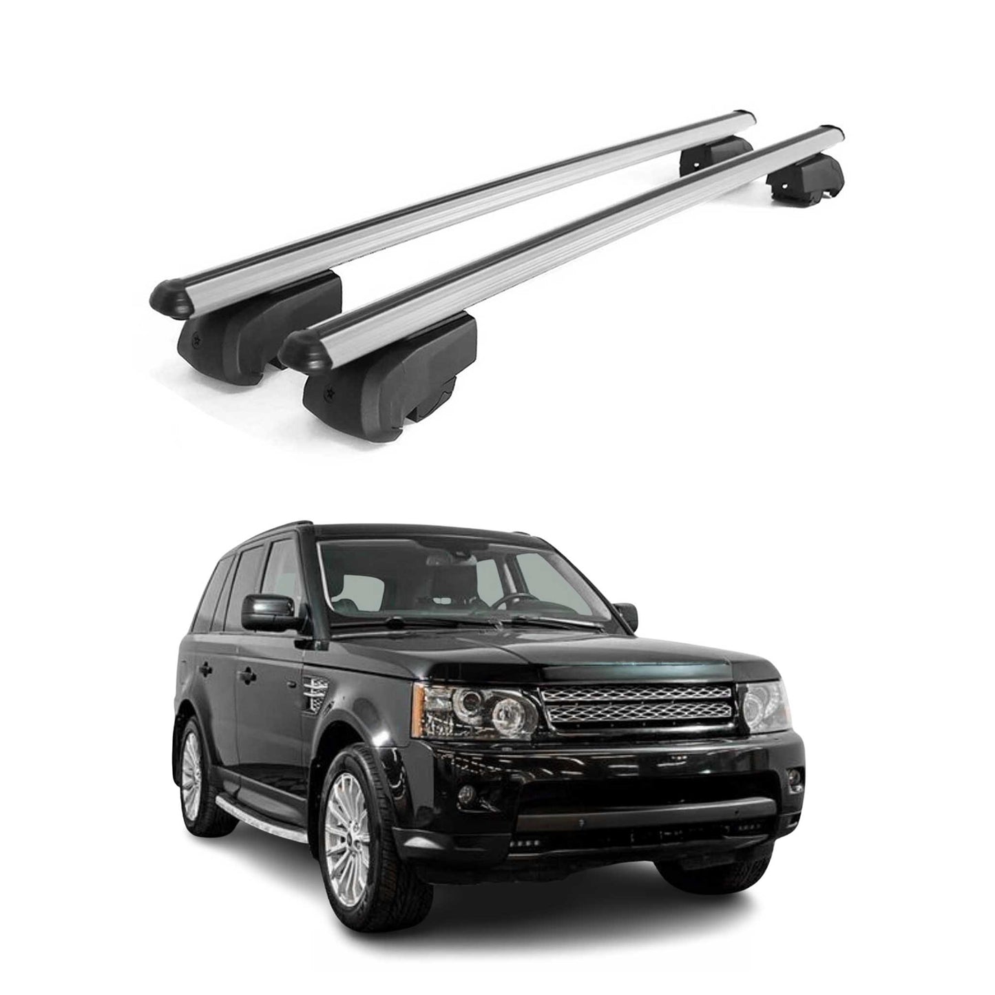 Dachträger Gepäckträger für Range Rover Sport L320 2005-2013 ABE Alu Grau 2x
