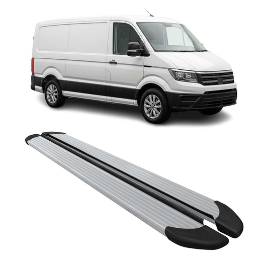 Trittbretter Seitenschweller für VW Crafter 2017-2025 L1 Aluminium Silber 2 tlg