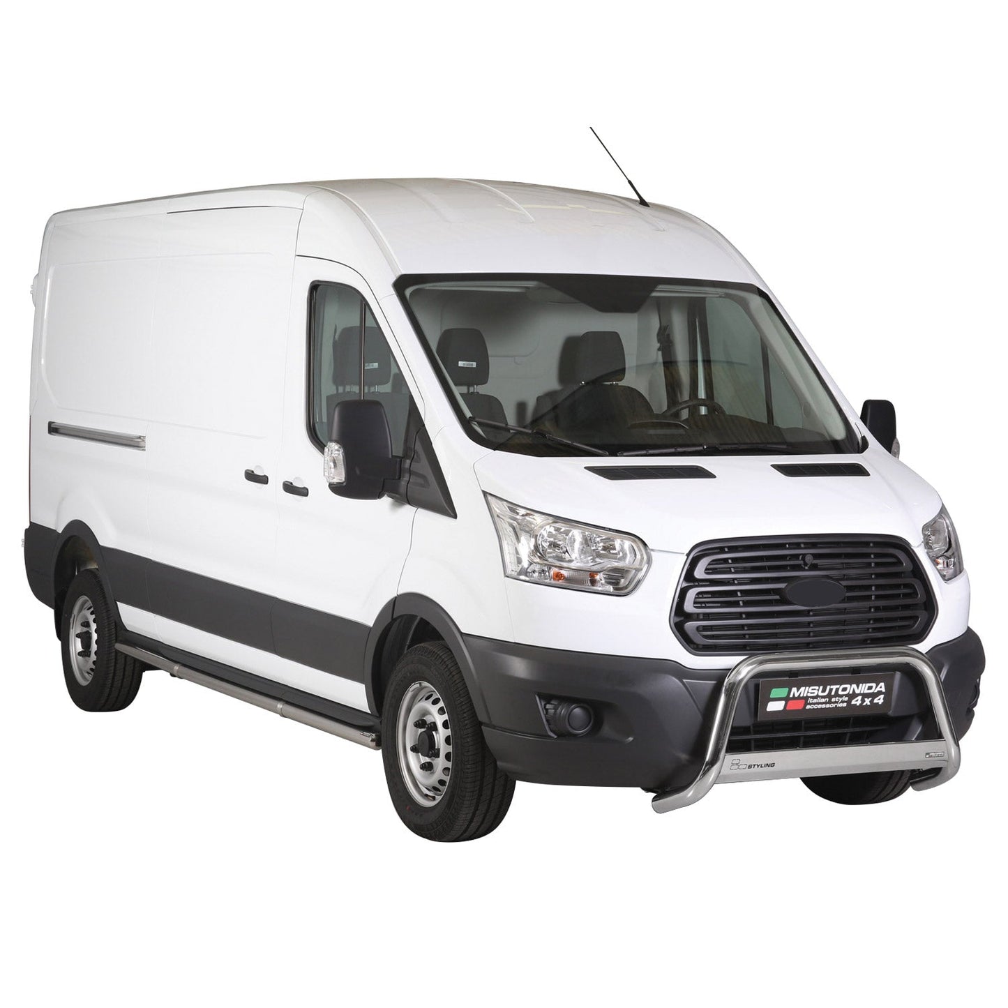 Edelstahl Frontbügel Frontschutzbügel für Ford Transit 2014-2025 Grau Ø 63 mm