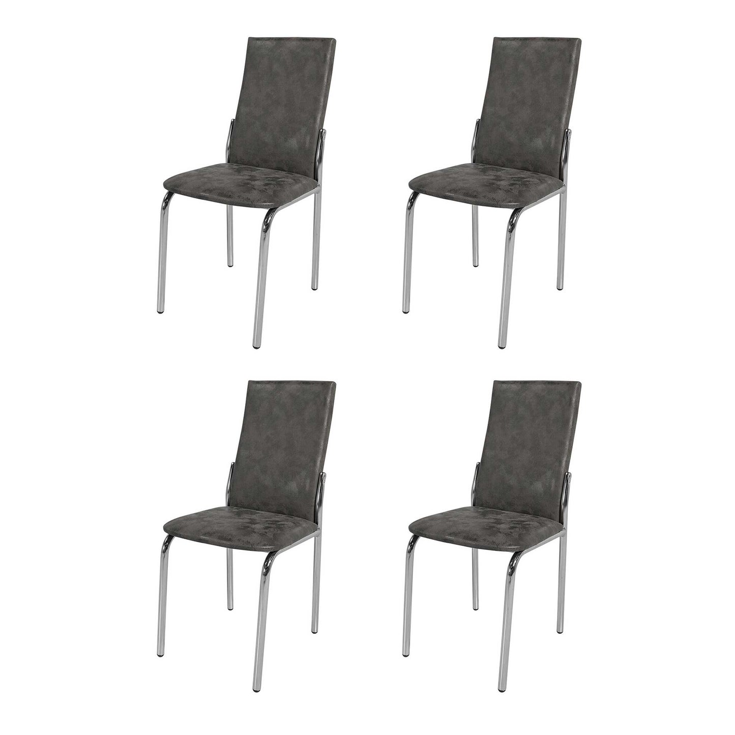 Esszimmerstühle Küchenstuhl Sarp Grau 4x Stühl Kunstleder