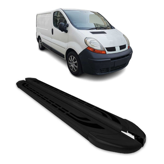 Trittbretter Schweller Seitenbretter für Opel Vivaro 2001-2014 L1 Alu Schwarz