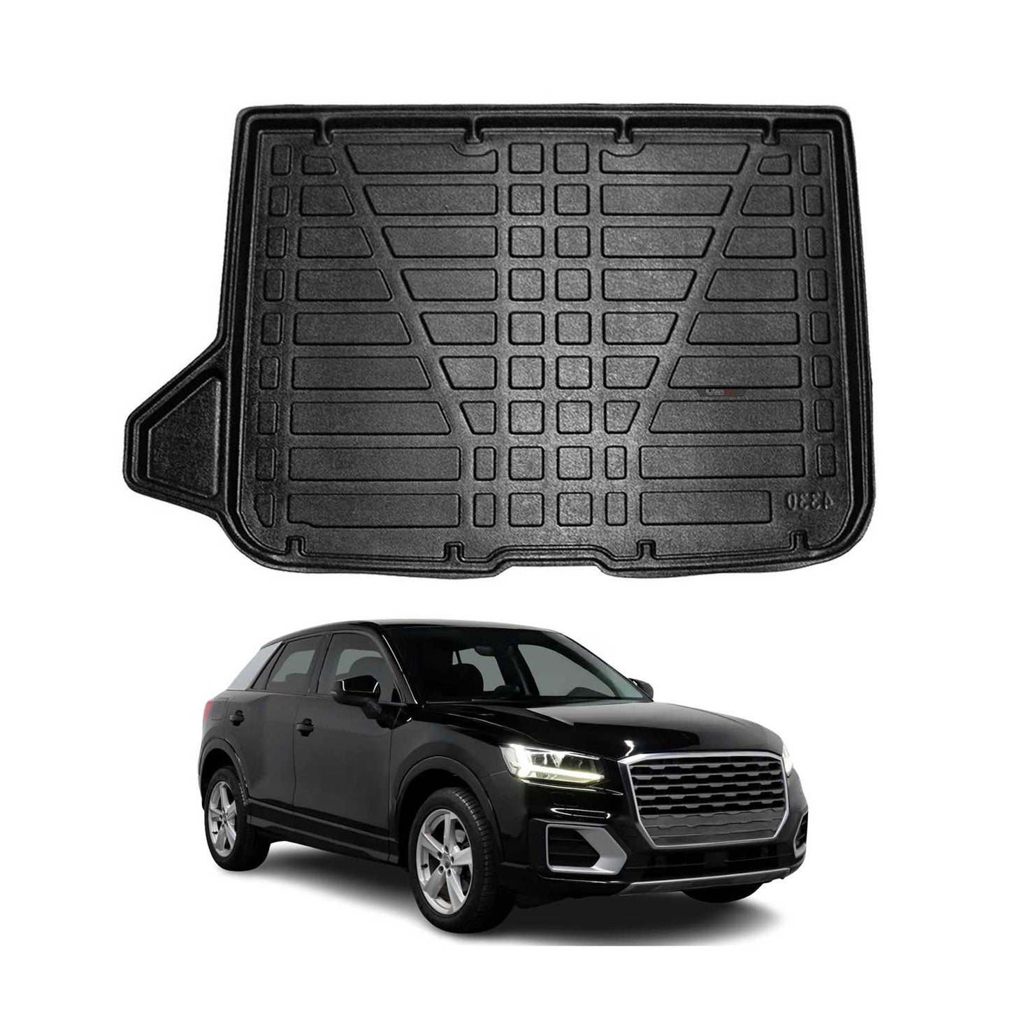Kofferraumwanne Laderaumwanne für Audi Q2 2017-2025 Untere Gummi TPE Schwarz