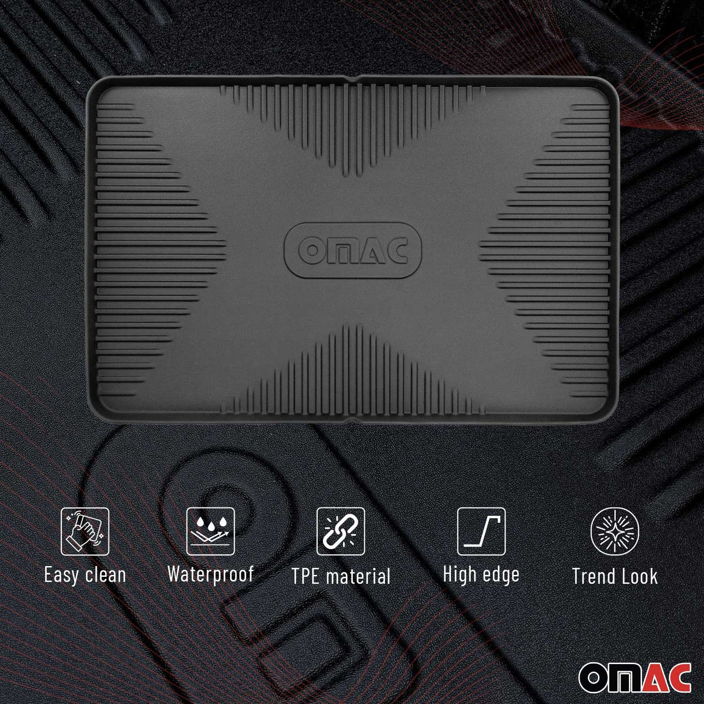 Căptușeală/tavă pentru portbagaj din cauciuc, multifuncțională, universală, 115 x 75 cm