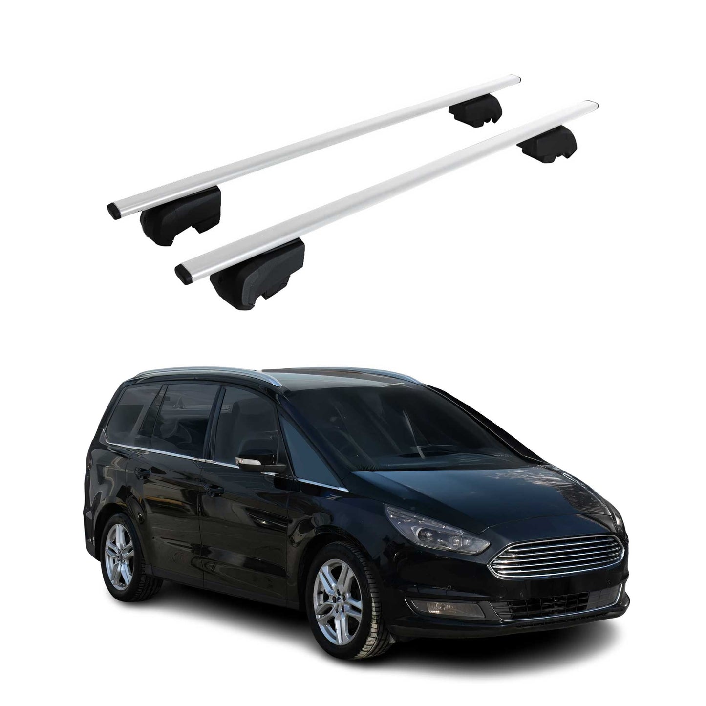 Dachträger Grundtäger für Ford Galaxy 2015-2023 75kg Metall Silber 2 tlg