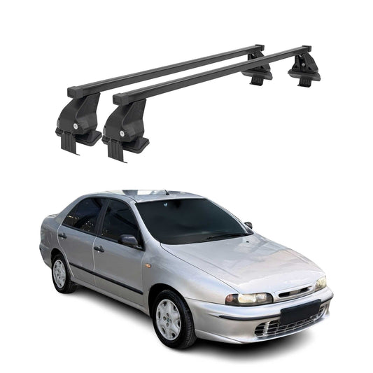 Menabo Dachträger Grundtäger für Fiat Marea 1996-2003 50kg Stahl Schwarz 2 tlg