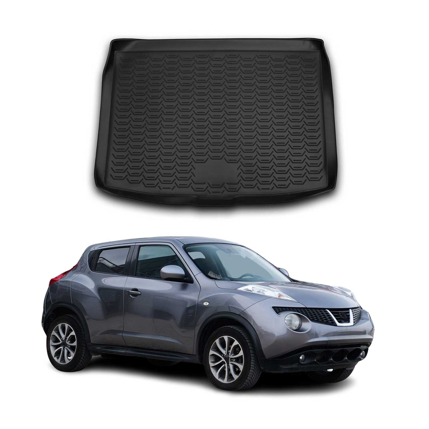 Kofferraummatte Kofferraumwanne für Nissan Juke 2014-2019 Gummi TPE Schwarz