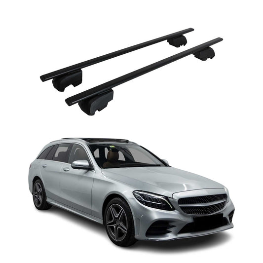 Dachträger für Mercedes C Klasse S205 Kombi 2015-2021 75kg Metall Schwarz 2x