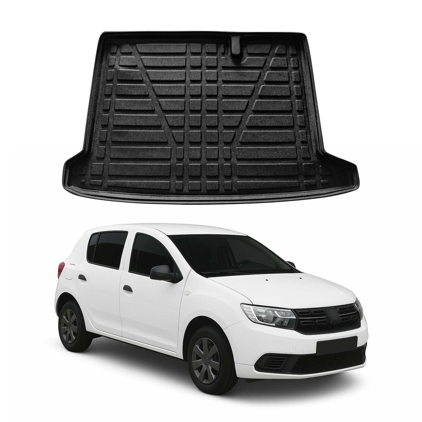 Kofferraumwanne Laderaumwanne für Dacia Sandero 2012-2020 Gummi TPE Schwarz