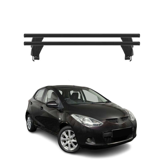 Menabo Dachträger Grundtäger für Mazda 2 2007-2009 50kg Aluminium Schwarz 2 tlg