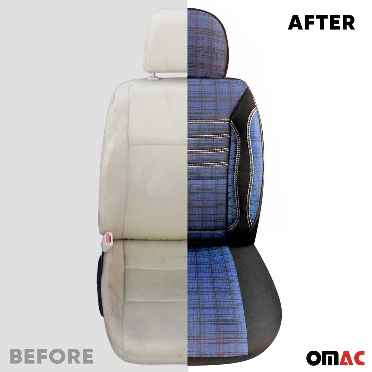 Schonbezüge Sitzschoner Sitzbezüge für VW Caddy 2003-2025 Schwarz Blau 1 Sitz