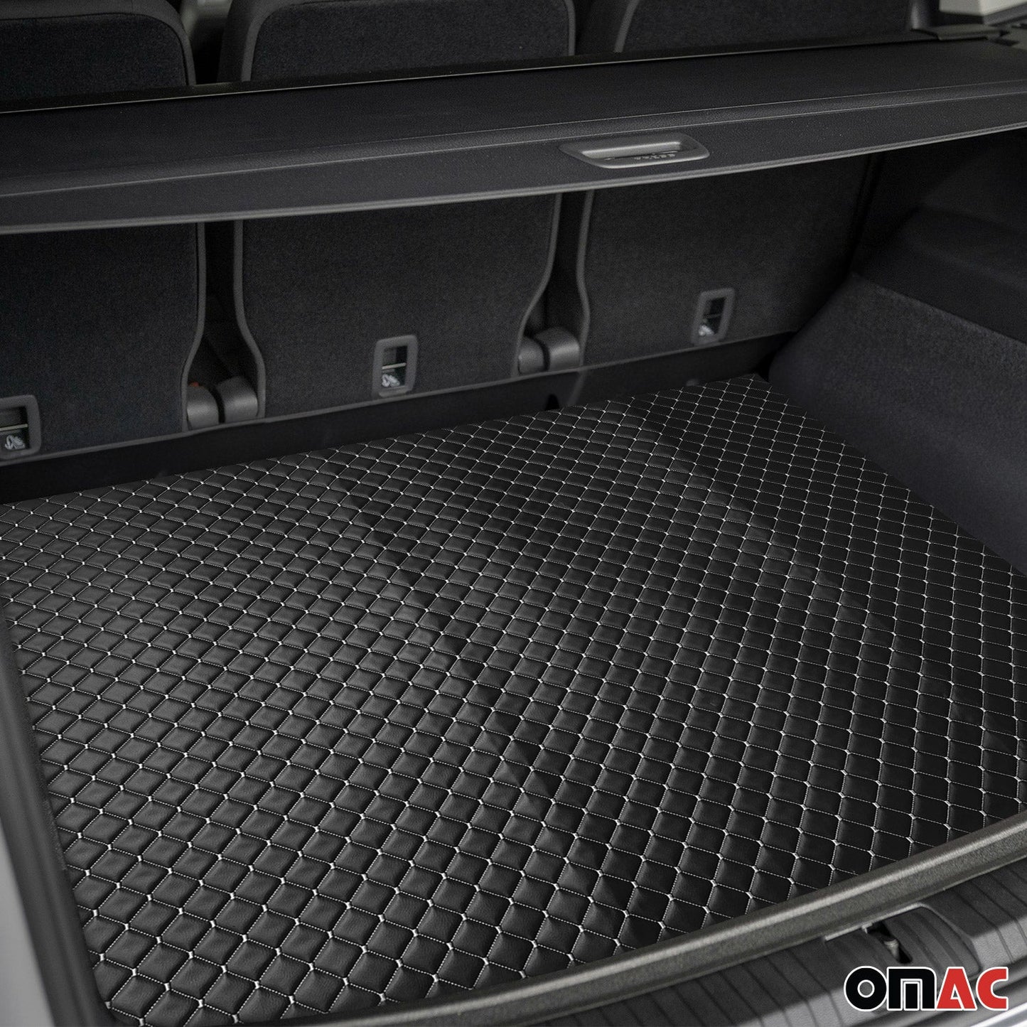 140 cm x 100 cm Tłoczona czarna sztuczna skóra, biała tapicerka samochodowa z ściegiem diamentowym