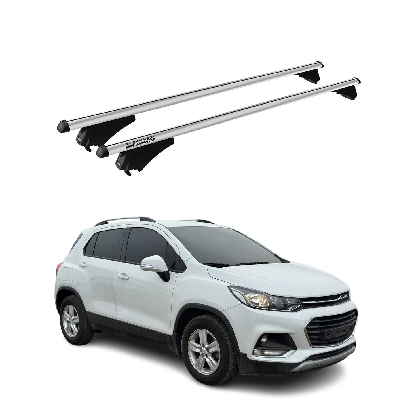 Menabo Dachträger Grundtäger für Chevrolet Trax 2013-2022 75kg Alu Silber 2 tlg