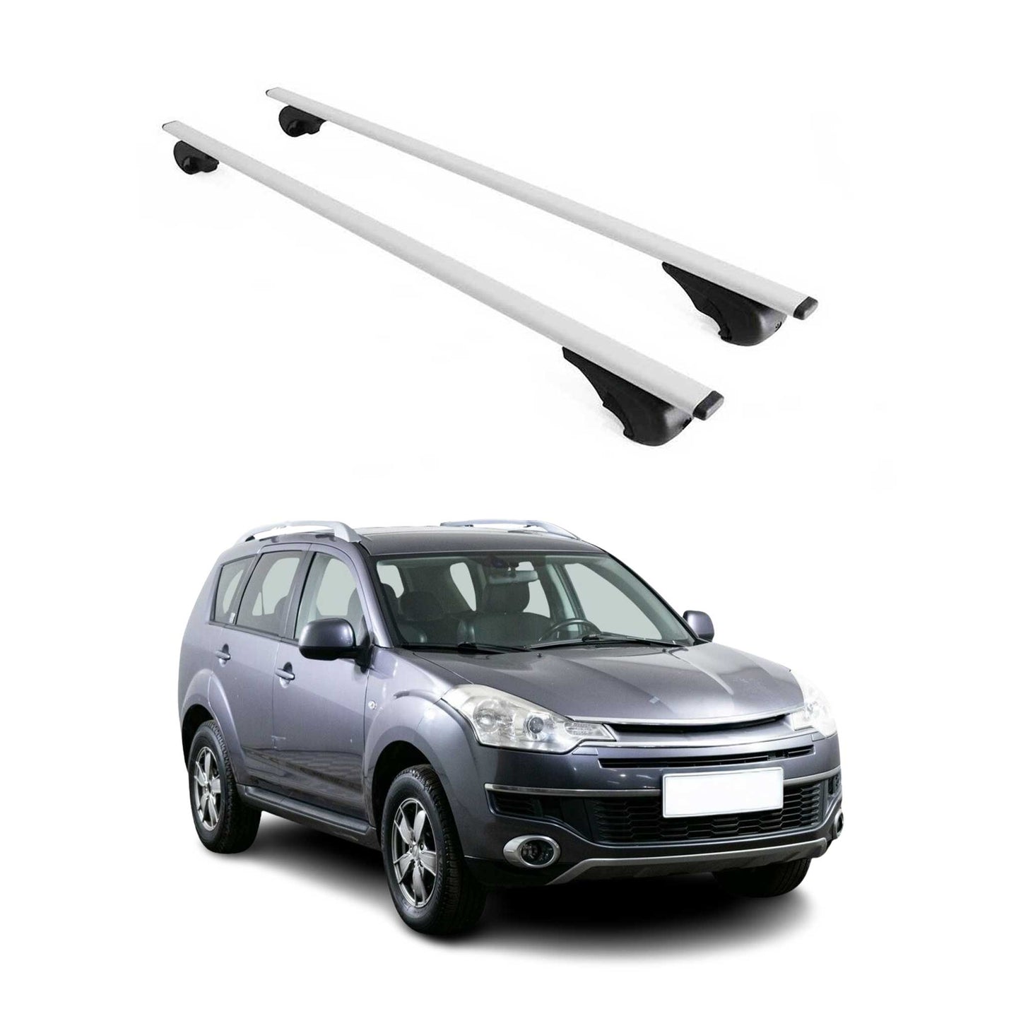 Dachträger Grundtäger für Citroen C-Crosser 2007-2012 75kg Metall Silber 2 tlg