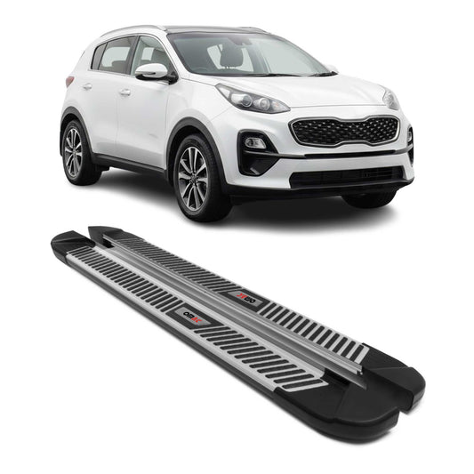 Trittbretter Seitenbretter Schweller für Kia Sportage 4 QL 2015-2021 Alu Schwarz
