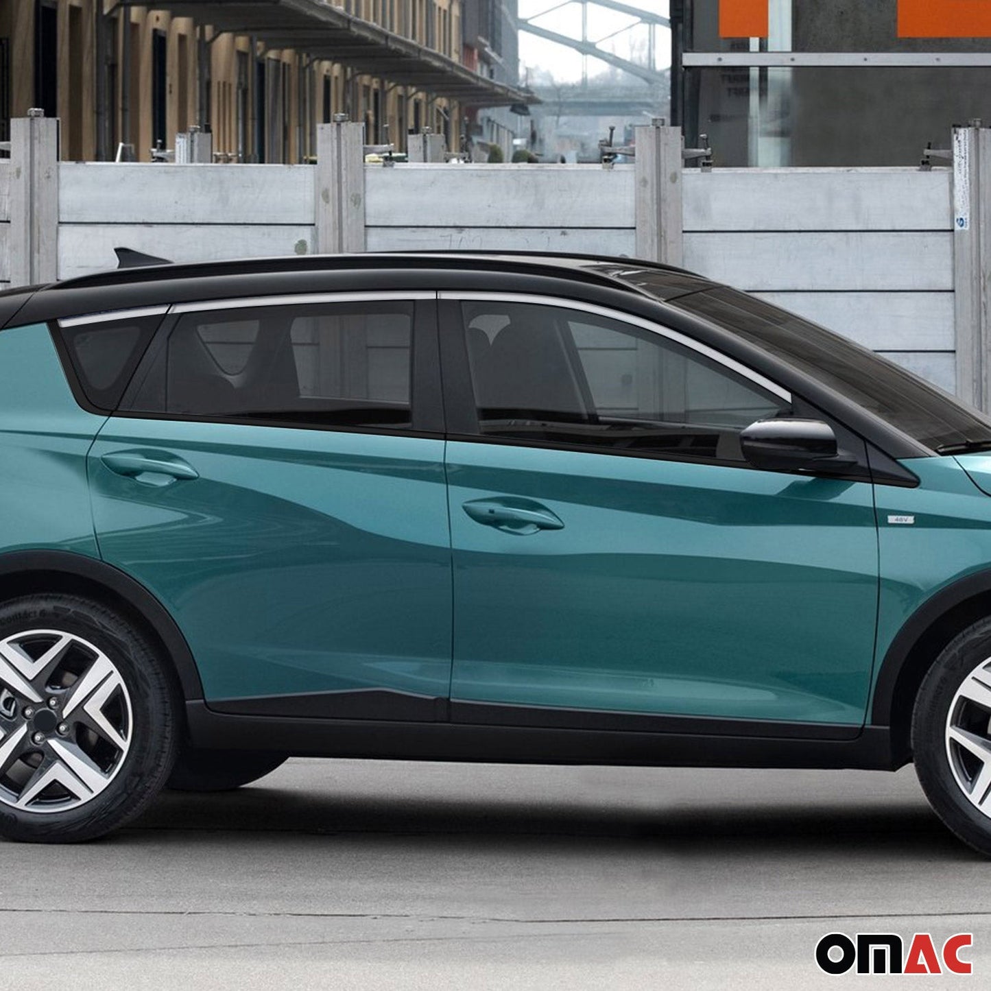 Benzi decorative pentru geamuri pentru Hyundai Bayon 2021-2025, oțel inoxidabil cromat, 6 bucăți