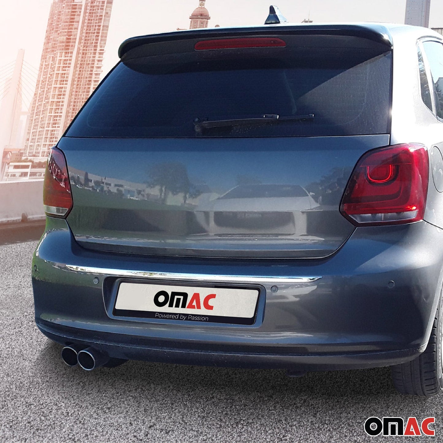 Bandă decorativă portbagaj, bandă decorativă spate pentru VW Polo hatchback 2009-2017, oțel inoxidabil cromat