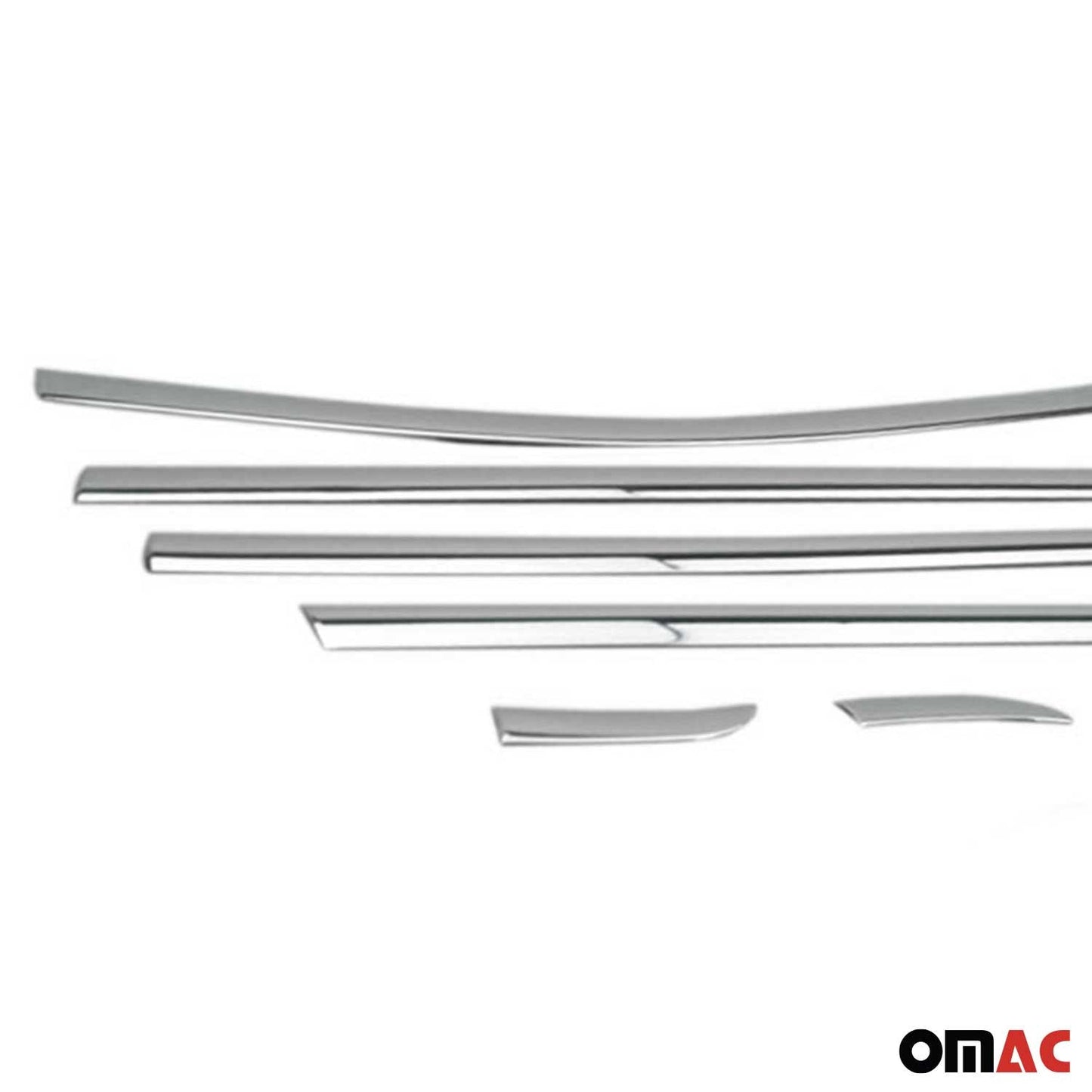 Benzi decorative pentru geamuri Renault Clio hatchback, oțel inoxidabil cromat, 8 bucăți