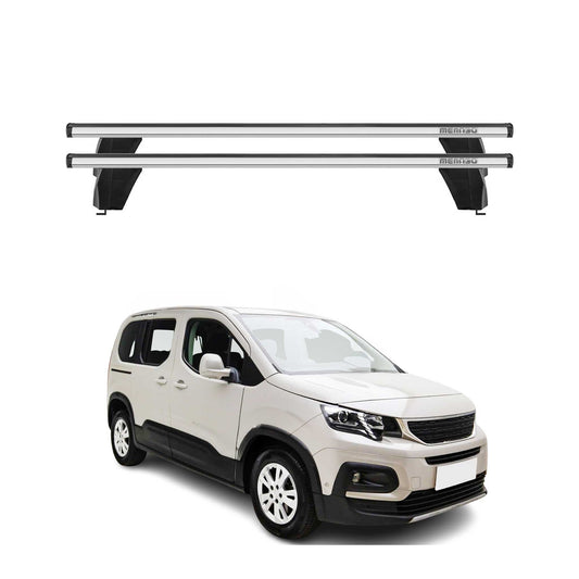 Menabo Dachträger Grundtäger für Peugeot Rifter 2018-2025 75kg Alu Silber 2 tlg
